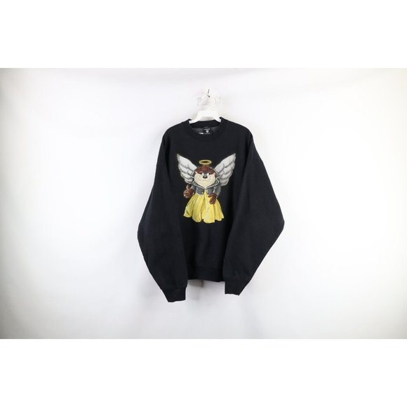 Vintage Other - Vtg 90s Looney Tunes Mens XL Heavyweight Tazmanian Devil Angel Sweatshirt USA